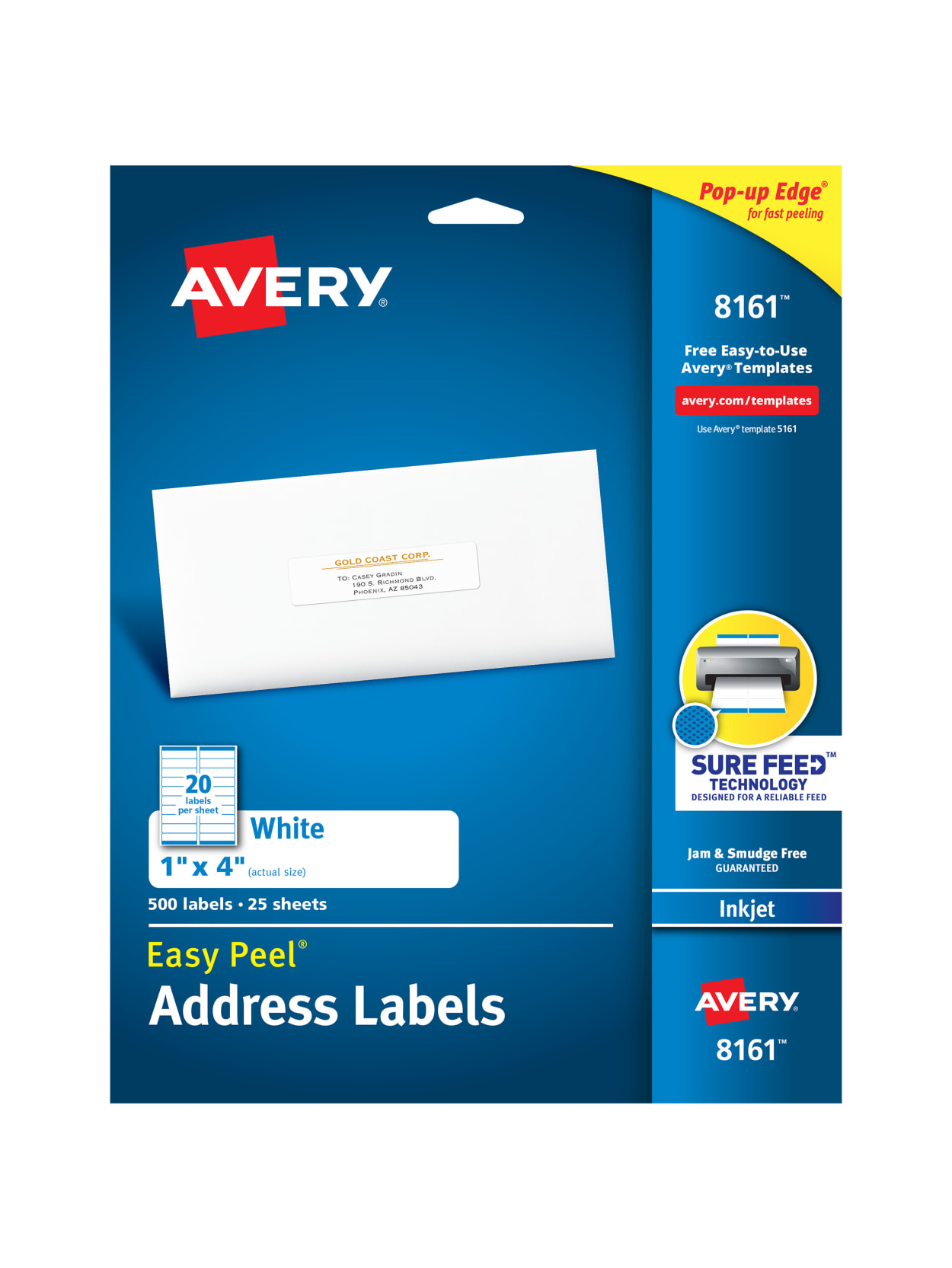 500 Labels Easy to Peel 4 x 1 1 x 4 Address Labels Laser or Inkjet Printable